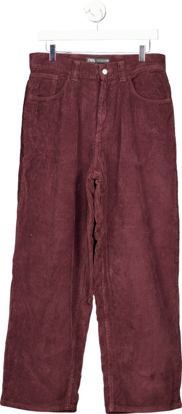 Zara Burgundy Corduroy Trousers EU 38