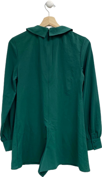 ASOS Green Long Sleeve Dress with Peter Pan Collar UK 10