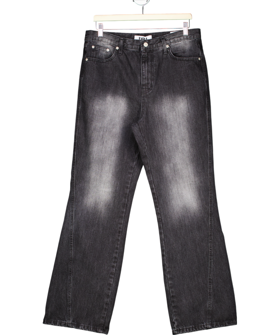 DRL Black Baggy Wide Leg Jeans UK L