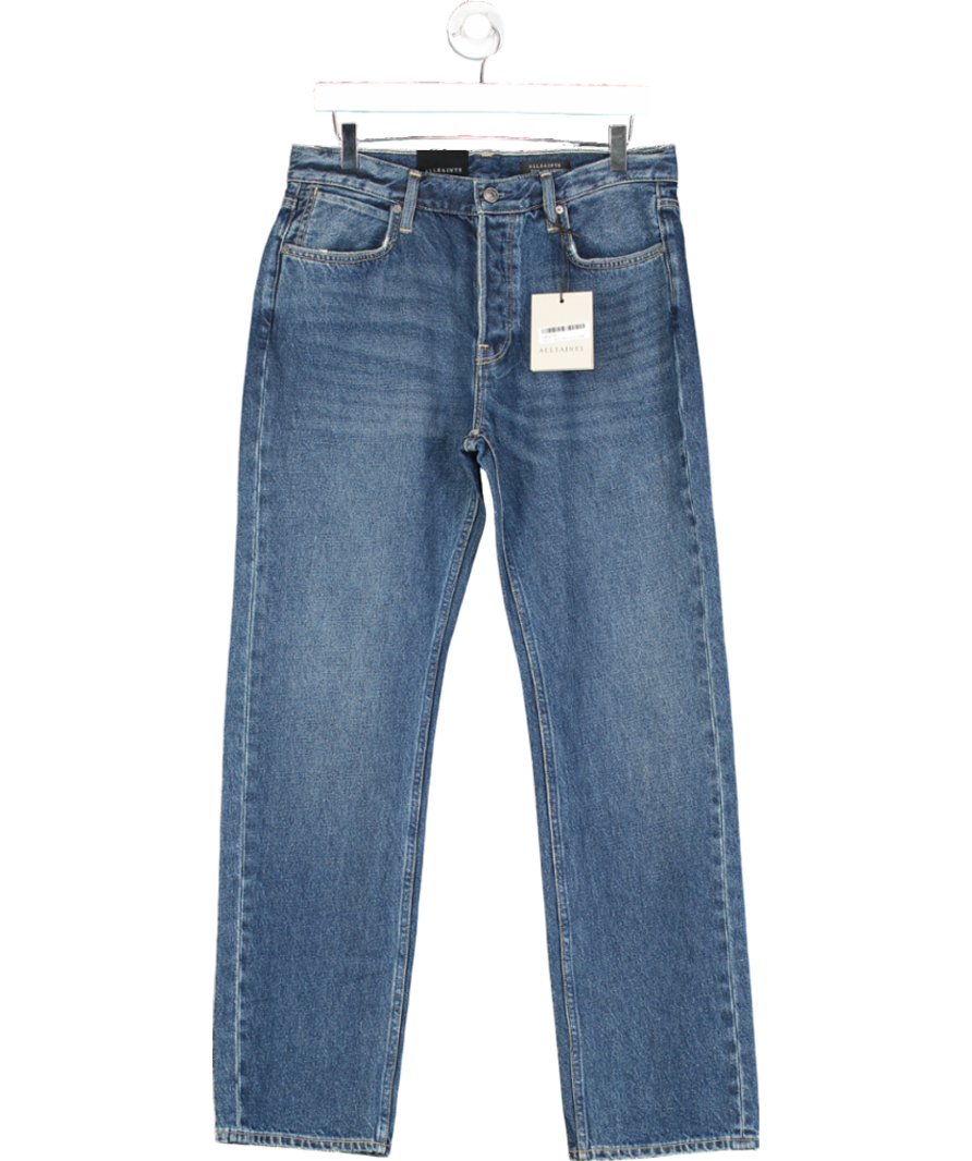 AllSaints Blue Reid Straight Fit Denim Jeans W30