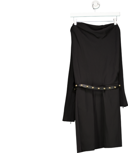 MANGO Black Asymmetrical Dress With Belt UK 10