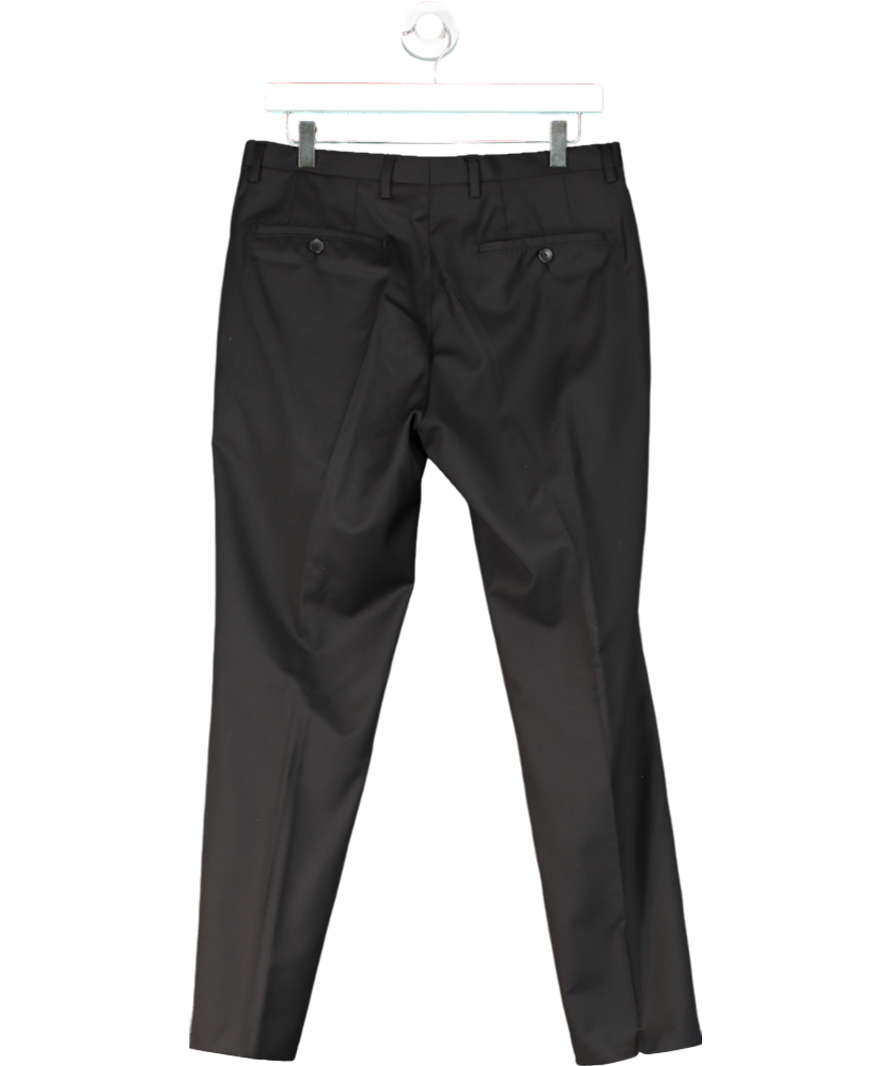HUGO BOSS Black Virgin Wool Regular Fit Trousers W30