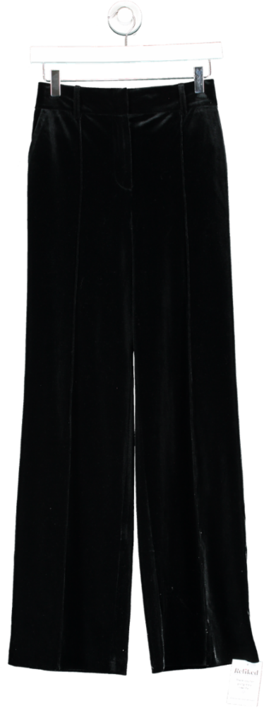 lipsy london Black Velvet High Waisted Tailored Suit Trousers UK 6