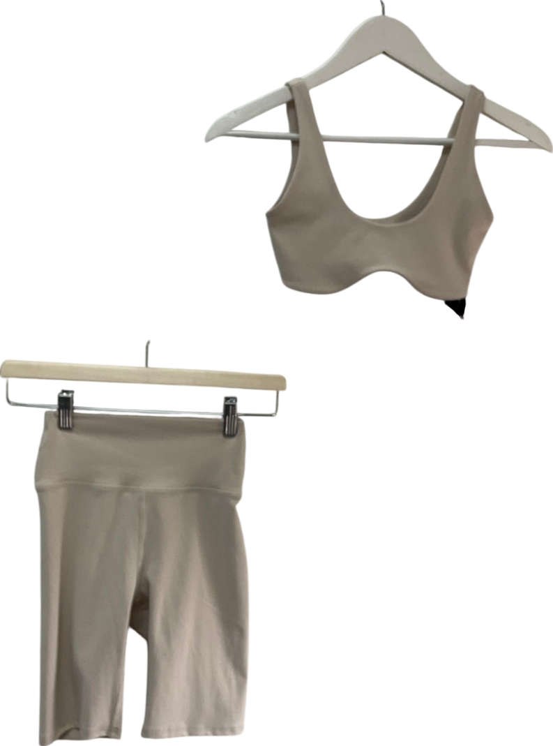 Joah Brown Cream Milky Contour Bra & Shorts UK XS/S