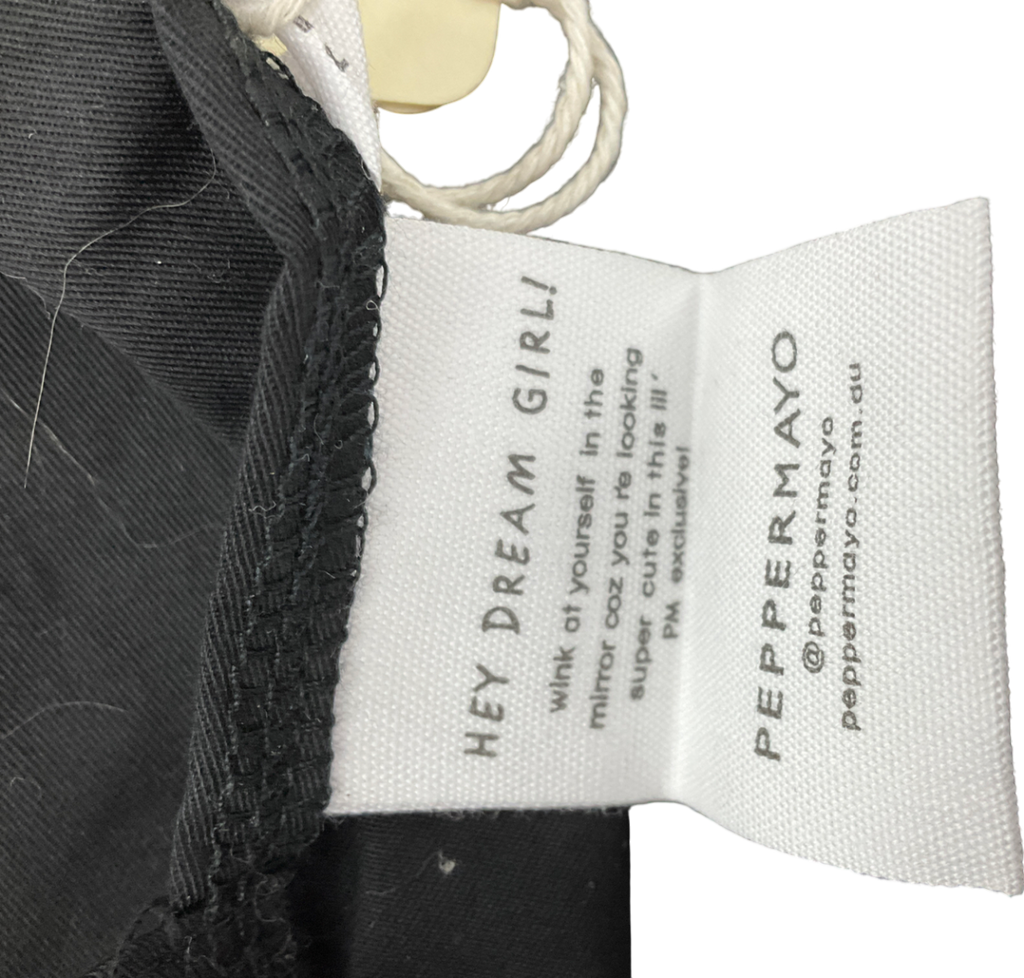 pepper mayo Black Naomi Backless Top UK 10