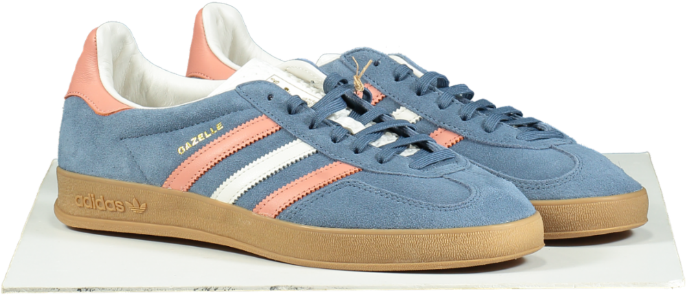 Adidas Blue and Pink Gazelle Indoor Trainers UK 10