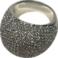 Silver Diamante Dome Ring- Size P