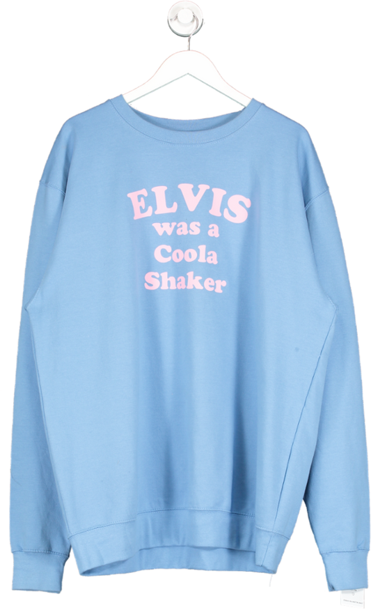 Zero Ducks Club Blue Elvis Was A Coola Shaker Slogan Sweatshirt UK XXL