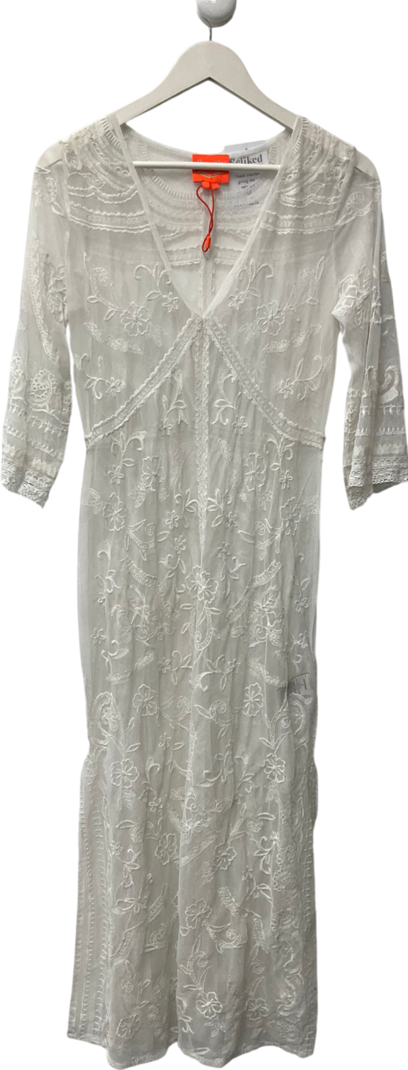 Superdry White Beach Cover Up Lace Maxi Dress UK 8