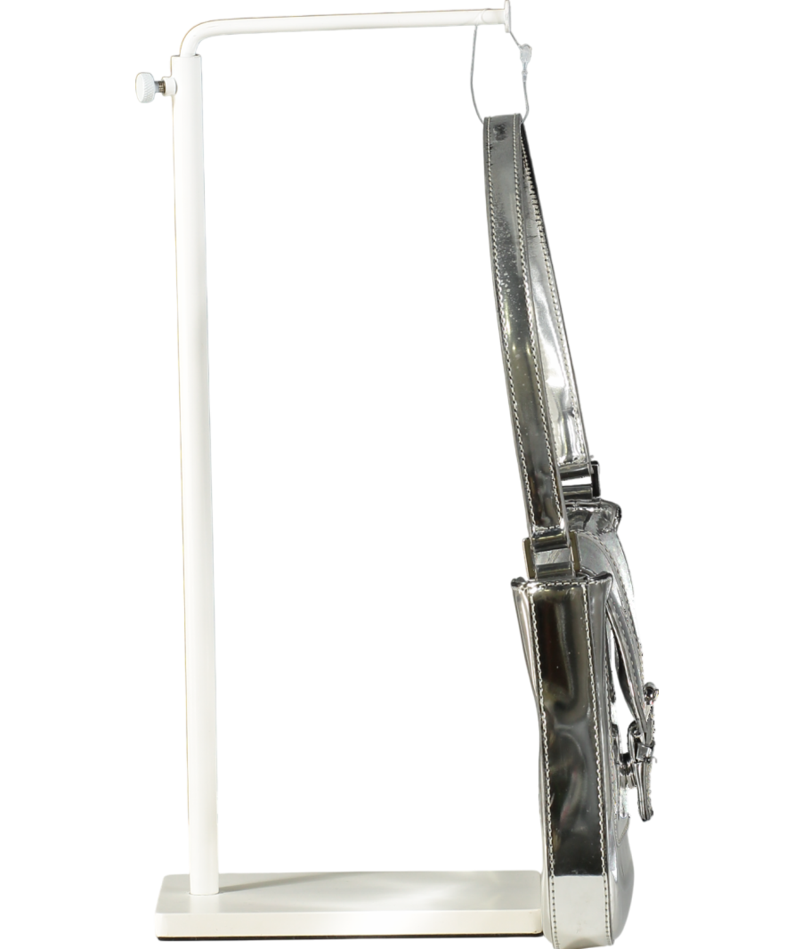 BY FAR Metallic Miranda Shoulder Bag In Silver