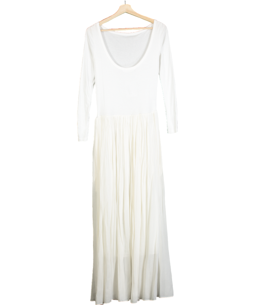 FRANKIE SHOP White Odette Gathered Skirt Maxi Dress UK S