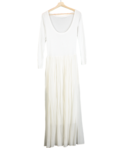 FRANKIE SHOP White Odette Gathered Skirt Maxi Dress UK S