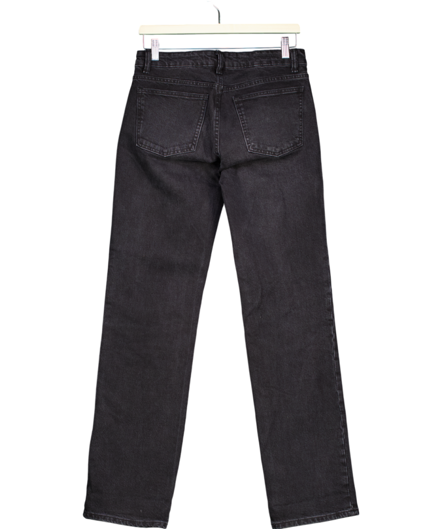 ZARA Black Straight Low-rise Jeans UK 8