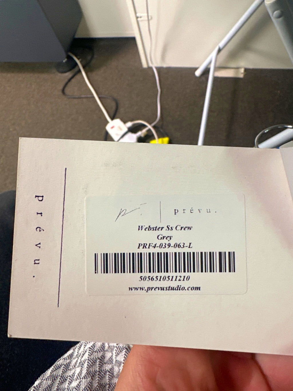 Prevu Grey Webster Ss Crew T-shirt UK L