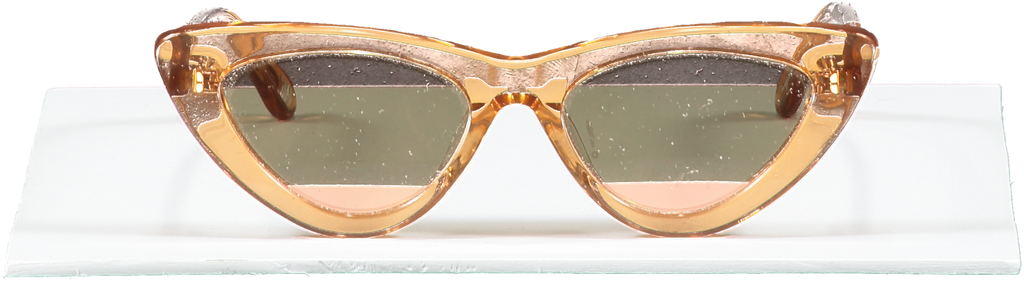 Chimi Brown Cat Eye Sunglasses Peach  in case
