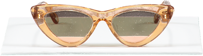 Chimi Brown Cat Eye Sunglasses Peach  in case