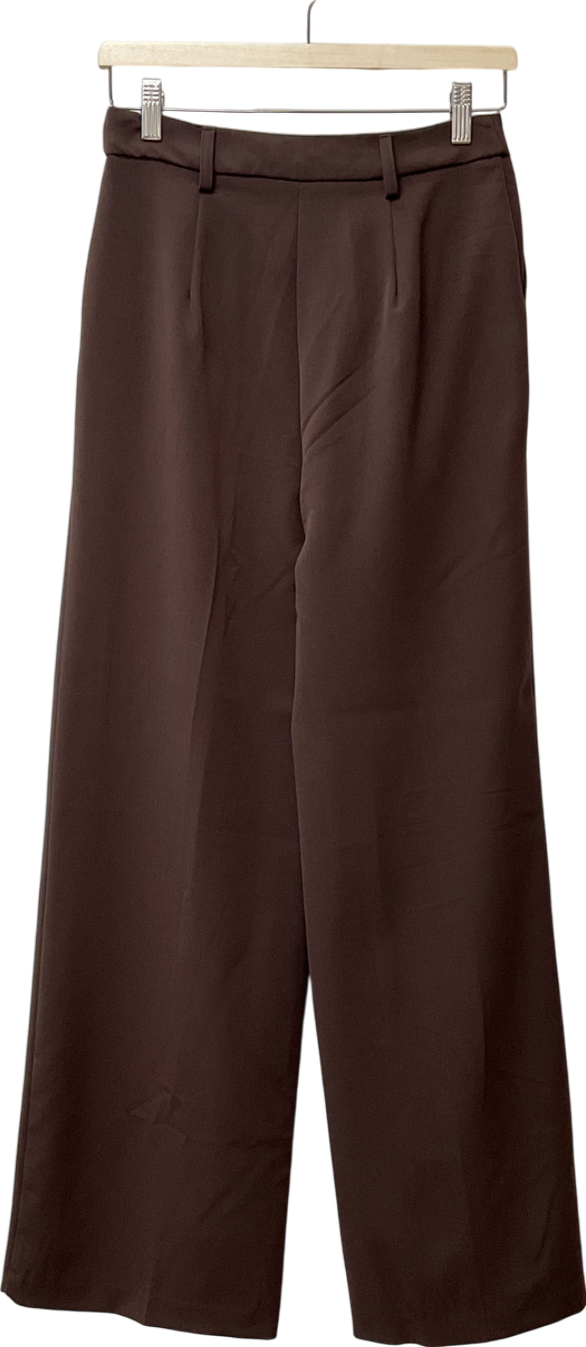 New Look Dark Brown Wide Leg Trousers UK 8