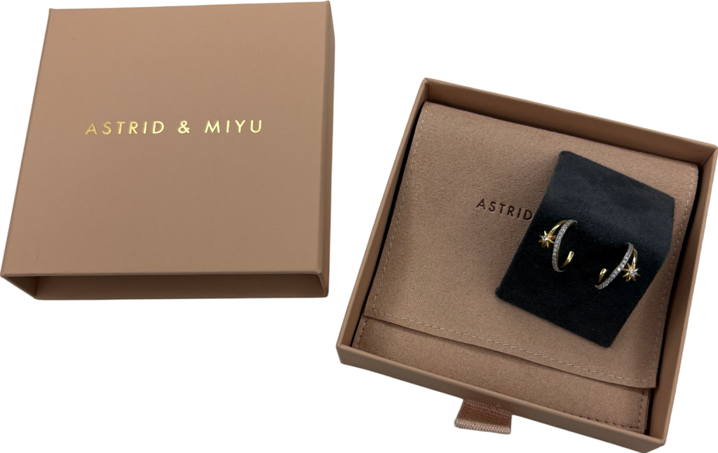 Astrid & Miyu Cosmic Illusion Crystal Hoops In 18k Gold