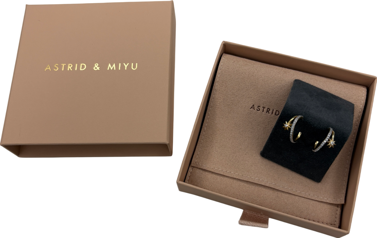 Astrid & Miyu Cosmic Illusion Crystal Hoops In 18k Gold