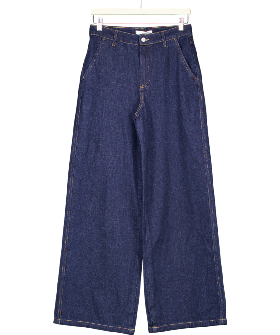 MANGO Blue Wideleg Rinse-wash Jeans UK 8