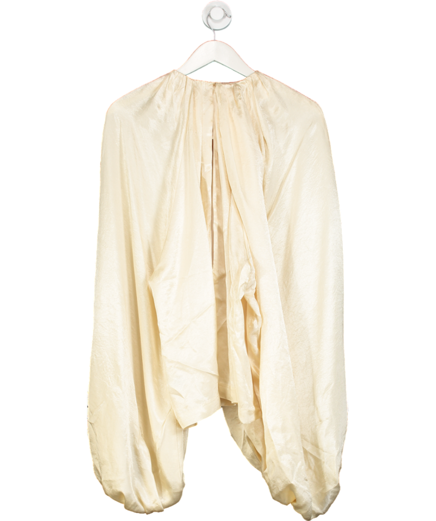 H&M Cream Voluminous Balloon Sleeve Blouse UK L