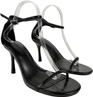 Topshop Black Alexi 2 Part Heeled Sandal UK 4 EU 37