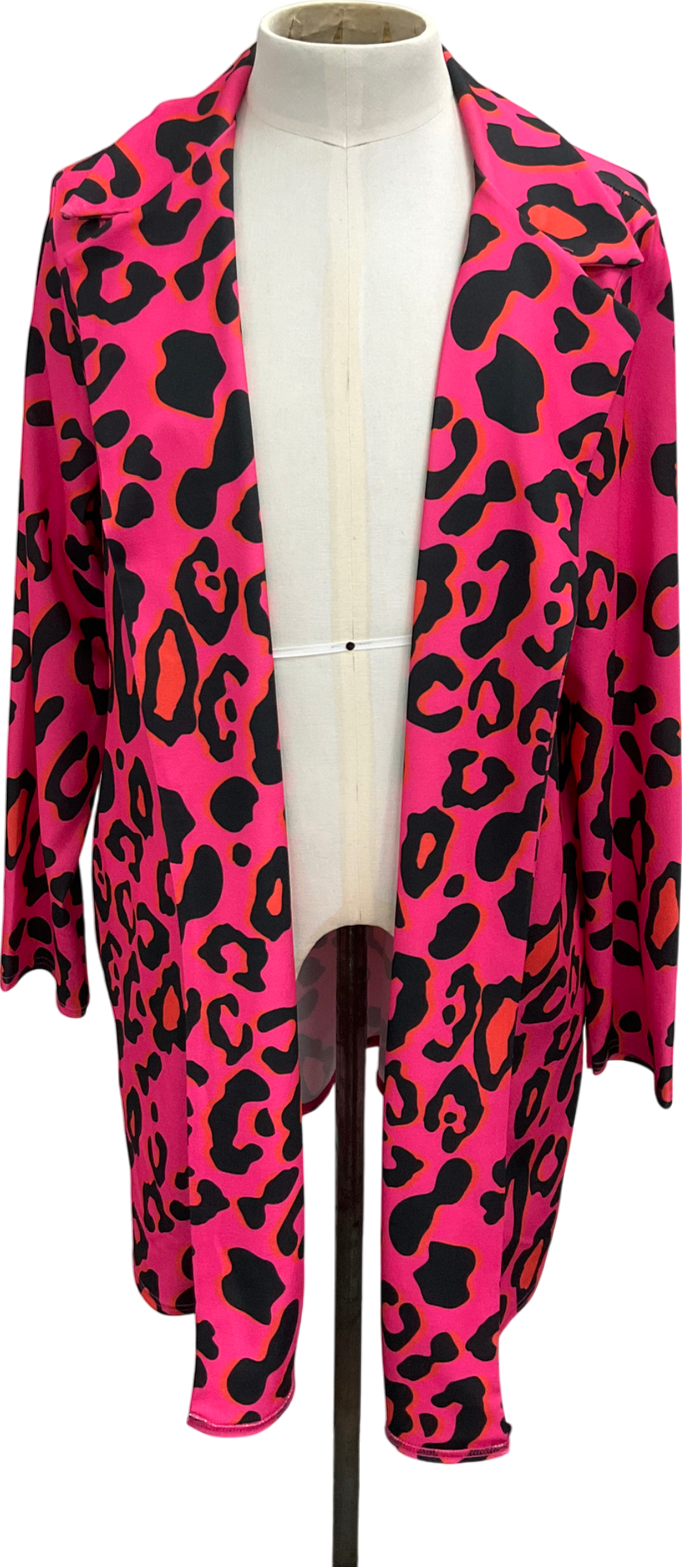 Limited Collection Pink Longline Animal Print Blazer UK 26