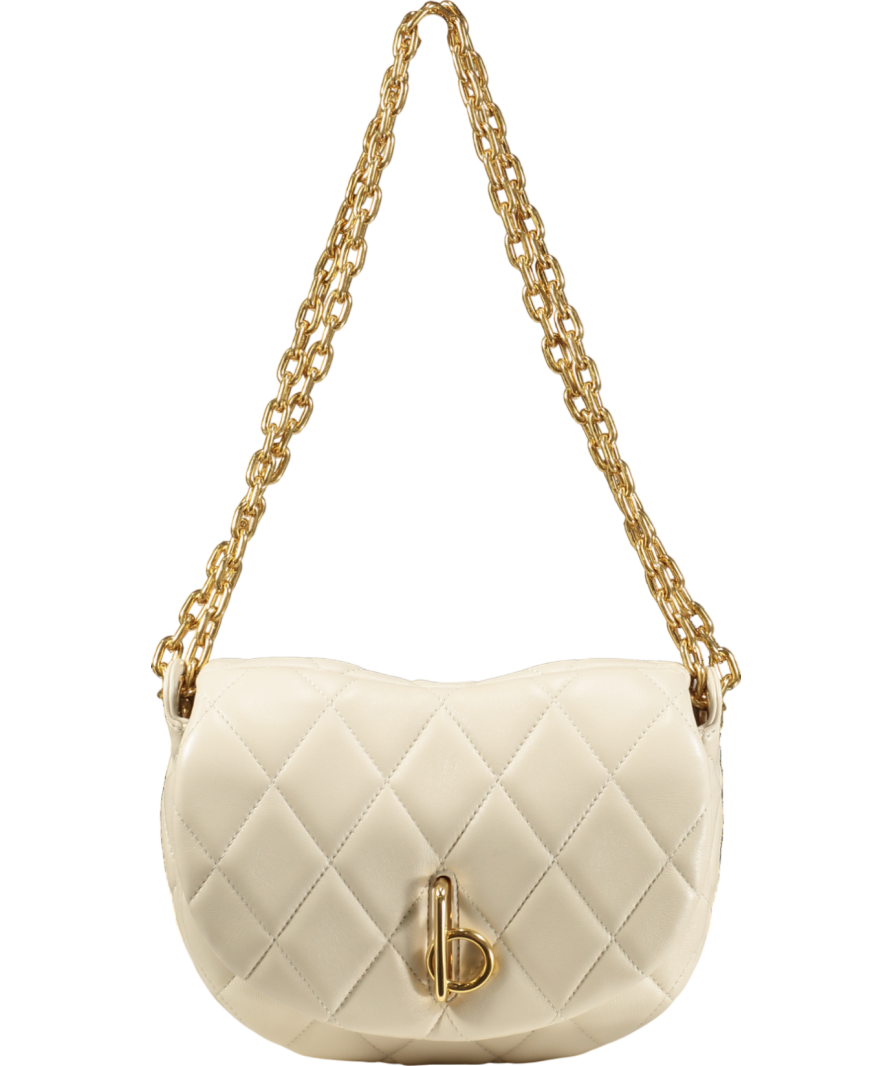 Burberry Cream Rocking Horse Quilted Crossbody Bag