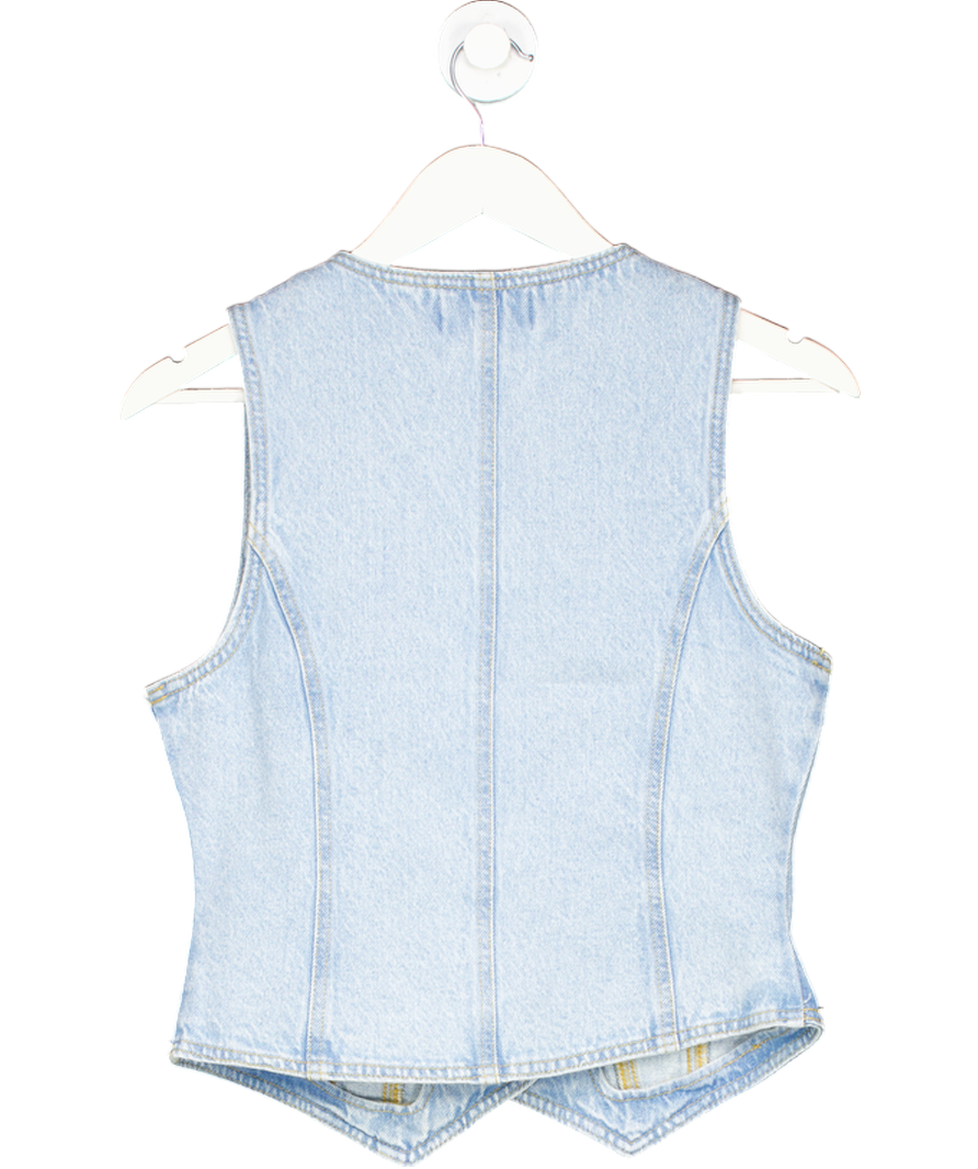 New Look Blue Denim Waist Coat UK 10