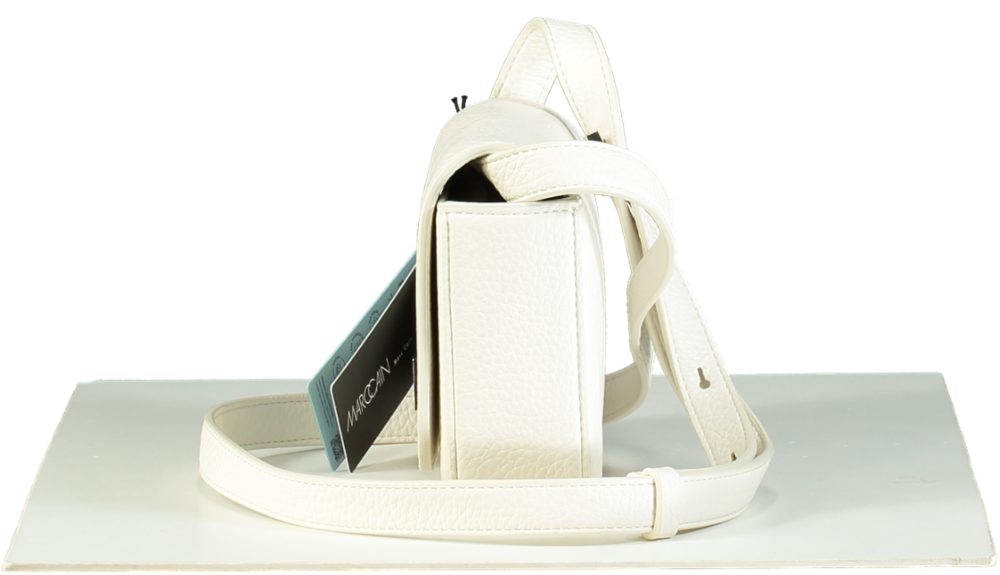 Marccain White Textured Leather Shoulder Bag