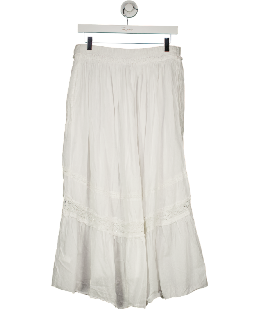 Next White Cotton Tiered Max Skirt UK 10