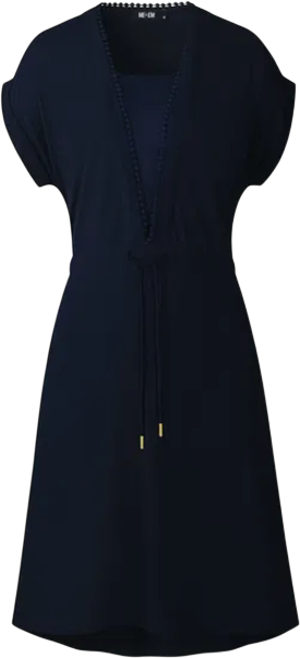 ME + EM Blue Navy Blue drawstring Summer Dress UK 12