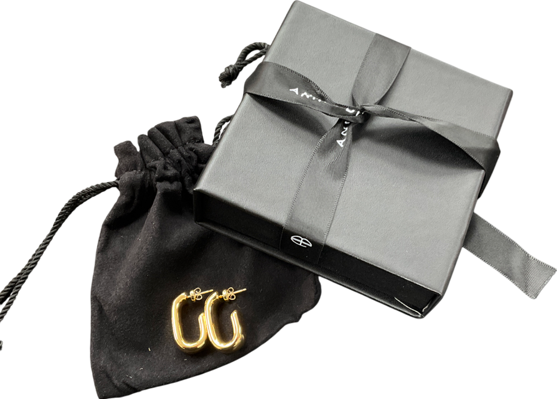 Anine Bing Metallic Chunky Ribbed 14k Gold-plated Earrings One Size