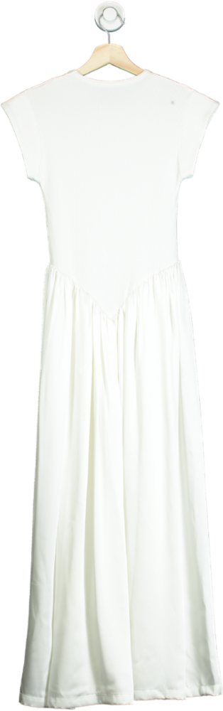 Ancosti White Cap Sleeve Maxi Dress UK M