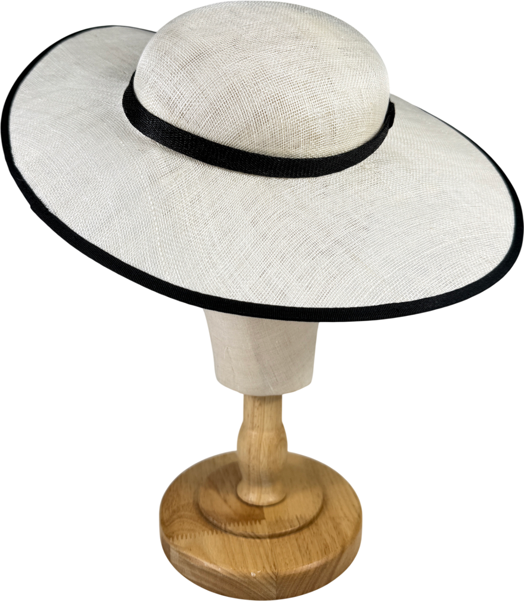 Karen Millen Cream Grosgrain Trim Large Disc Fascinator One Size