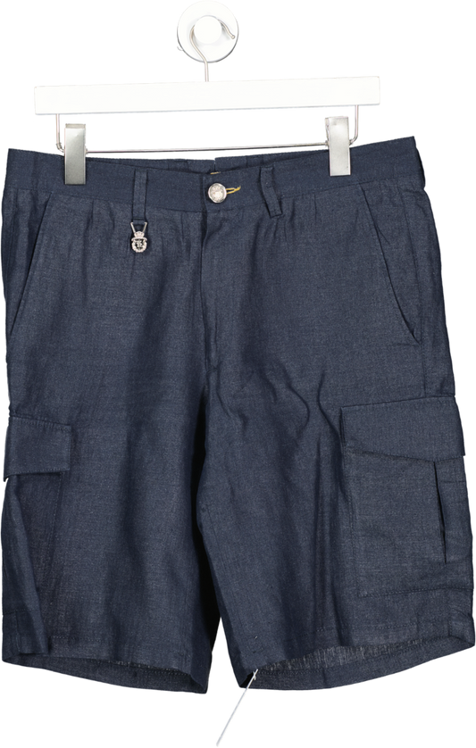 Billionaire Blue 100% Linen Shorts UK L
