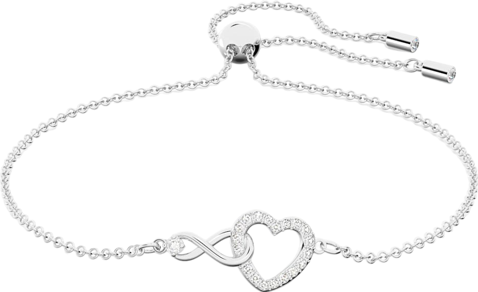 Swarovski Silver  Infinity Heart Rhodium Plated Bracelet