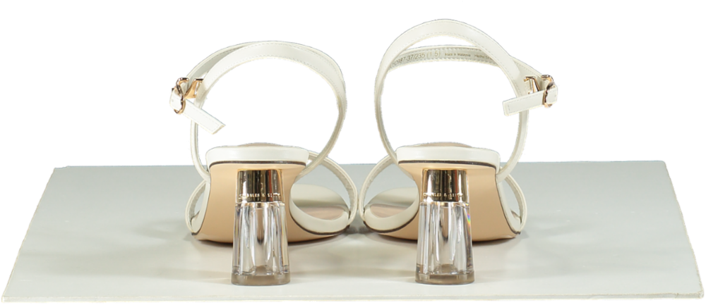 Charles & Keith Clear Trapeze Heel Sandals UK 4