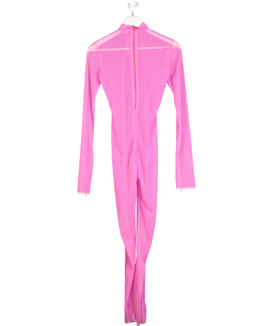 Mah-Jing Wong Pink Mesh Jumpsuit UK XS/S