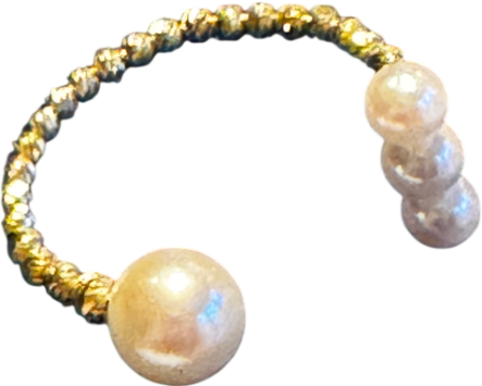 GINGIBERI 18k Solid Yellow Gold Alena Aaa Pearl Ring One Size