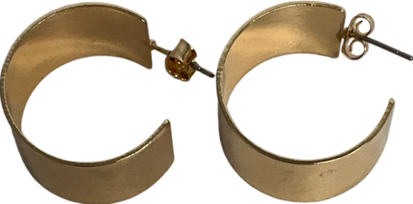 Metallic Wide Huggie Hoop Earrings One Size