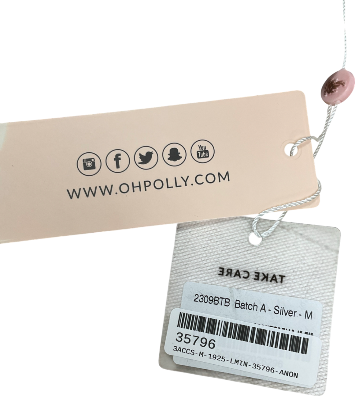 Oh Polly Metallic Silver Thong Bikini Bottoms UK M