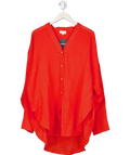 Monday Swimwear Red Barcelona V-neck Linen Cover-up UK XS/S