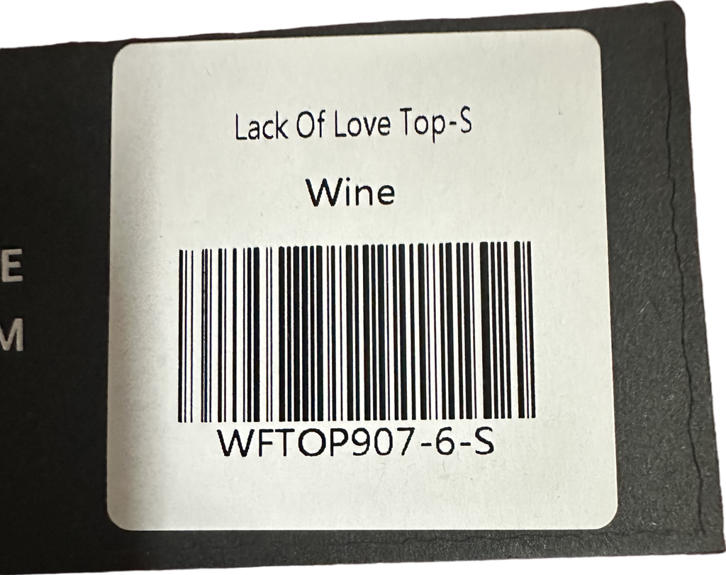 White Fox Red Lack Of Love One Shoulder Top Wine UK S