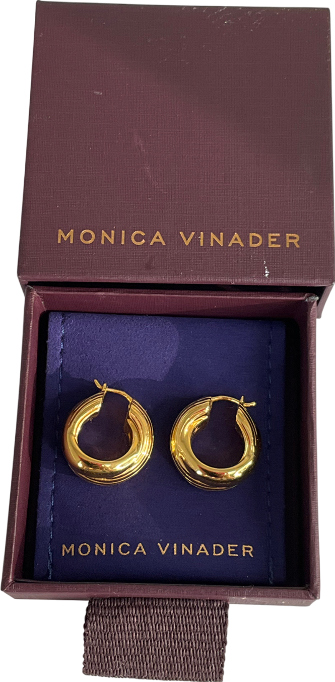 Monica Vinader Yellow Gold Huggie Earrings