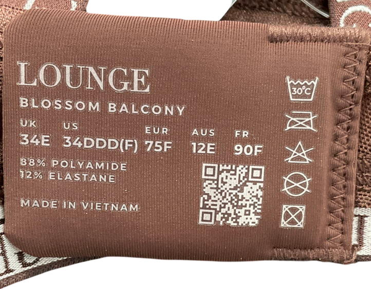 Lounge Underwear Brown Blossom Balcony Bra UK 34E
