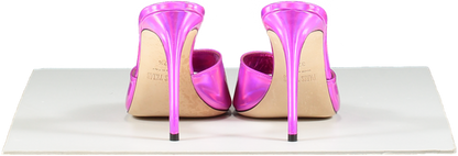 Paris Texas Fuchsia Pink Mirror Tech Fabric Stiletto Mules UK 4.5 EU 37.5 👠