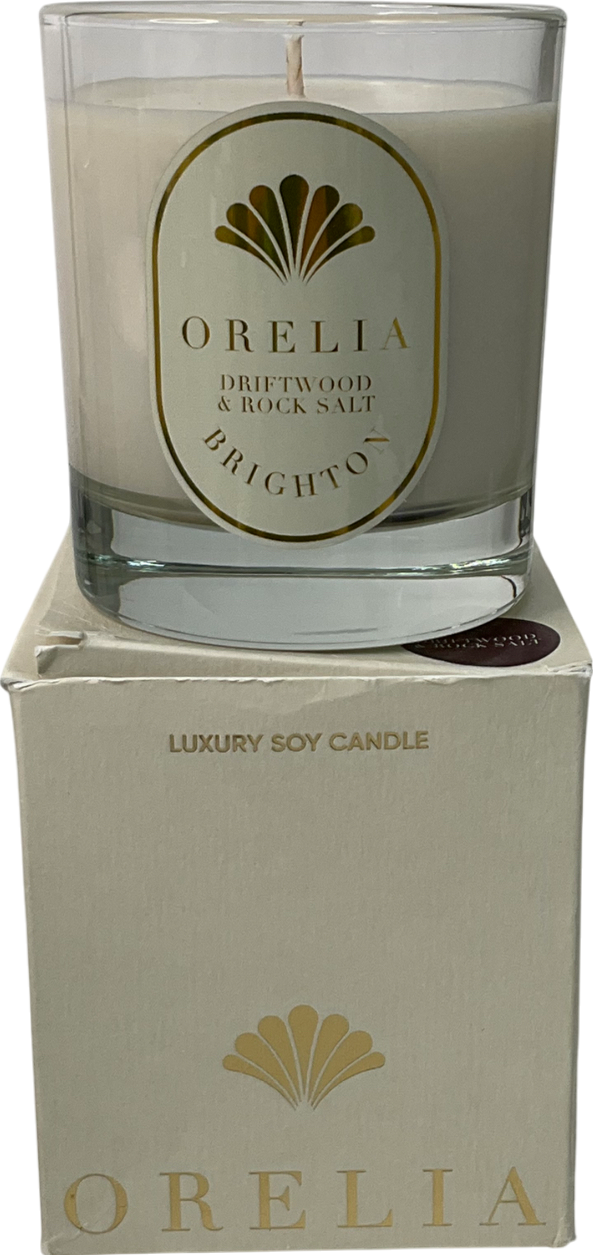 orelia White Driftwood Rock Salt Candle One Size