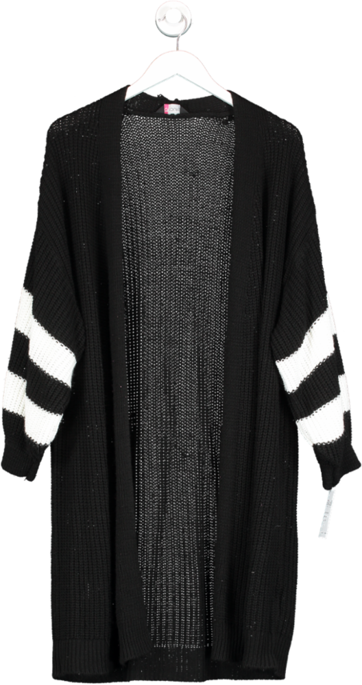 Yours Black Monochrome Stripe Cardigan UK 22