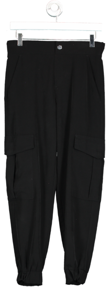 ZARA Black Slim Fit Cargo Trousers UK XS